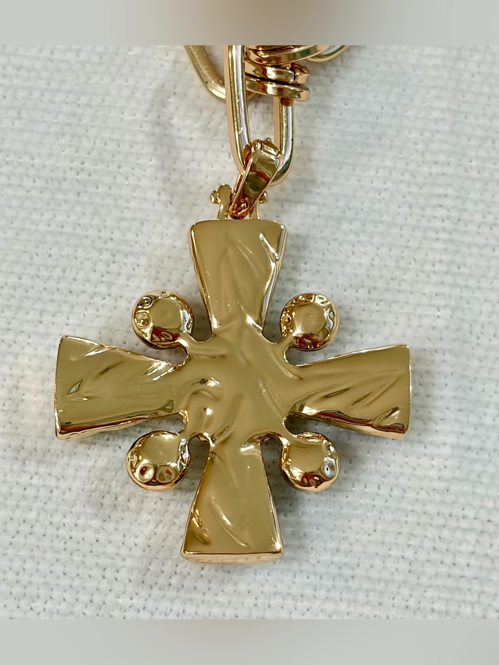 NEW Original Gold Toned Link Necklace w/ Tiger Eye Pendant 17” + 3” extender - Picture 3 of 4